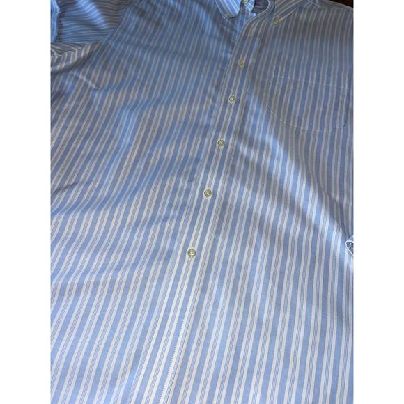 Mens Brooks Brothers White Blue‎ Long Sleeve Supima Cotton Button Down 17-35 - Picture 6 of 10